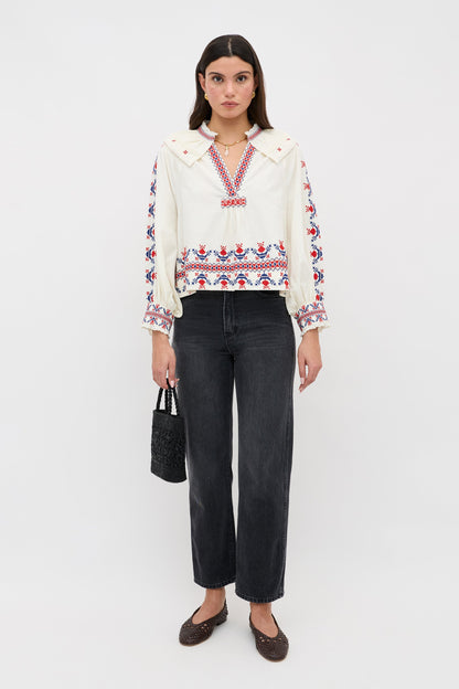 Brisella - Gea Geo Embroidery Cream