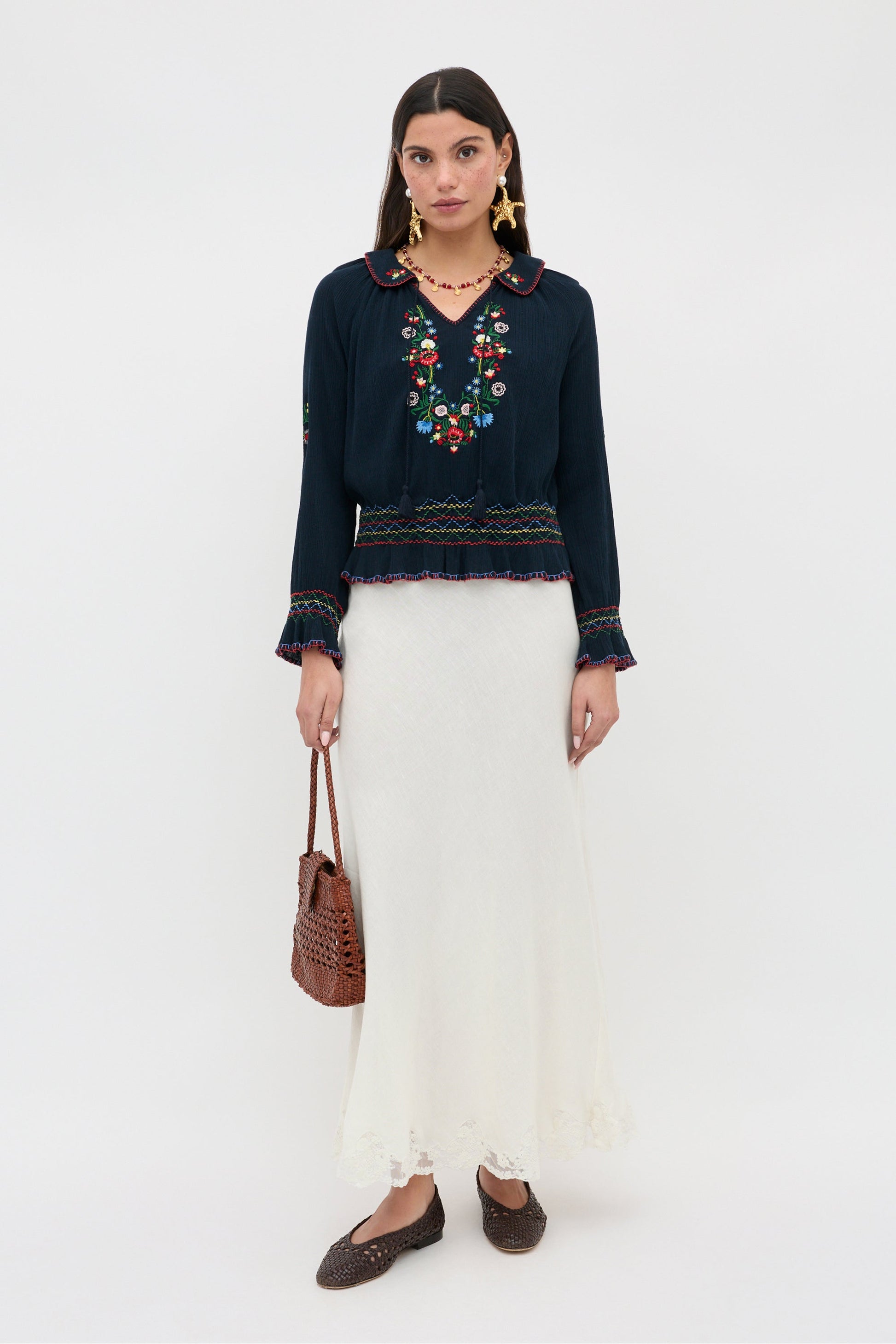 Sofira - Petunia Embroidery Navy