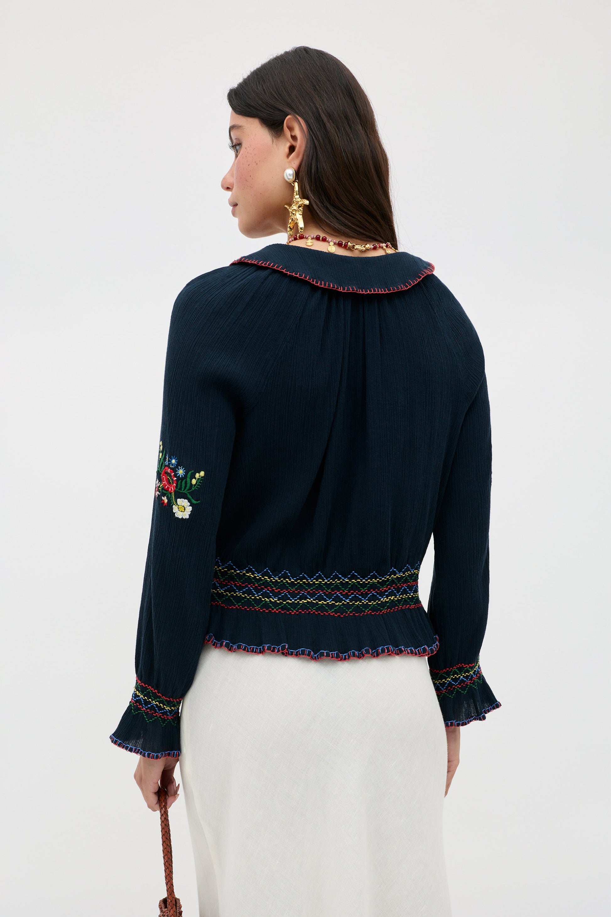 Sofira - Petunia Embroidery Navy