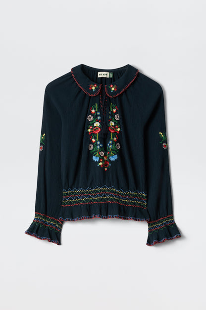Sofira - Petunia Embroidery Navy