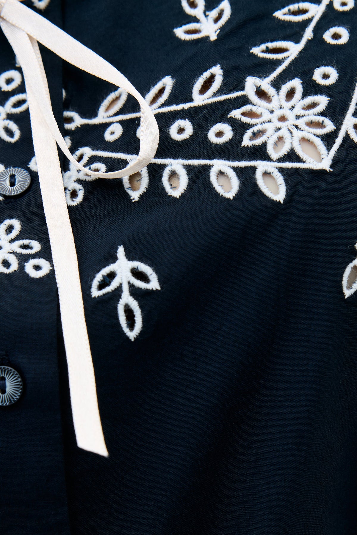 Cassara - Aster Cutwork Embroidery Deep Navy