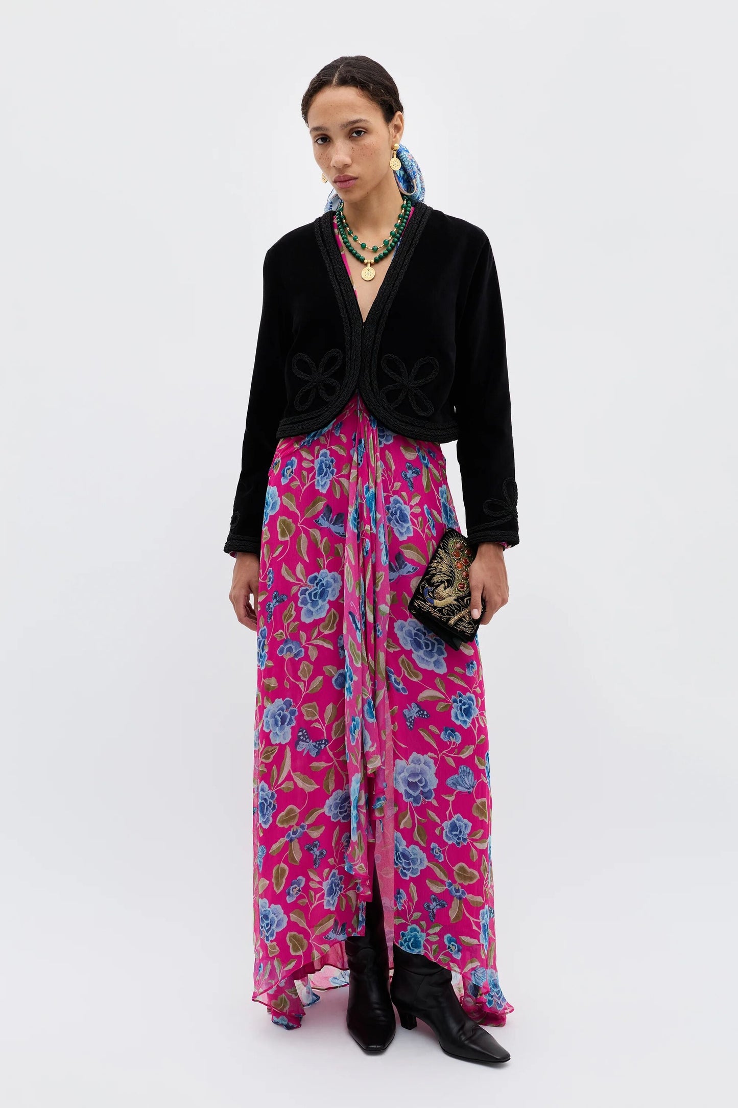 Kesia - Clover Appliqué Black