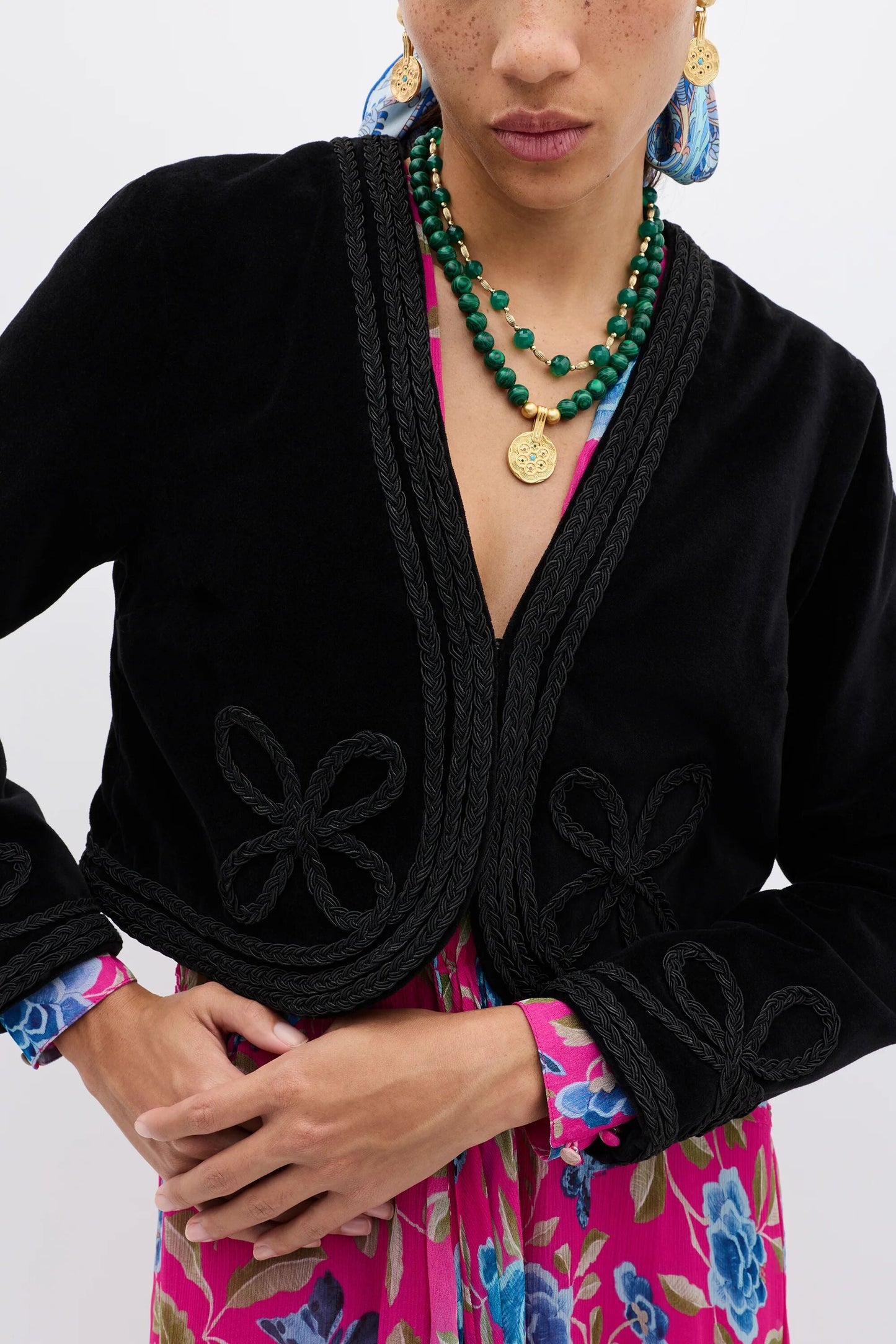 Kesia - Clover Appliqué Black