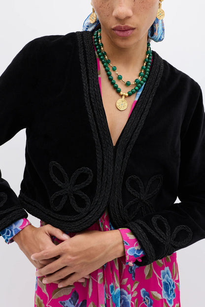 Kesia - Clover Appliqué Black
