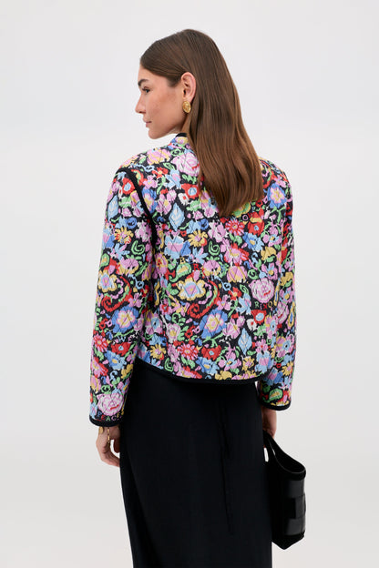 Lyanne - Ikat Bloom Charcoal