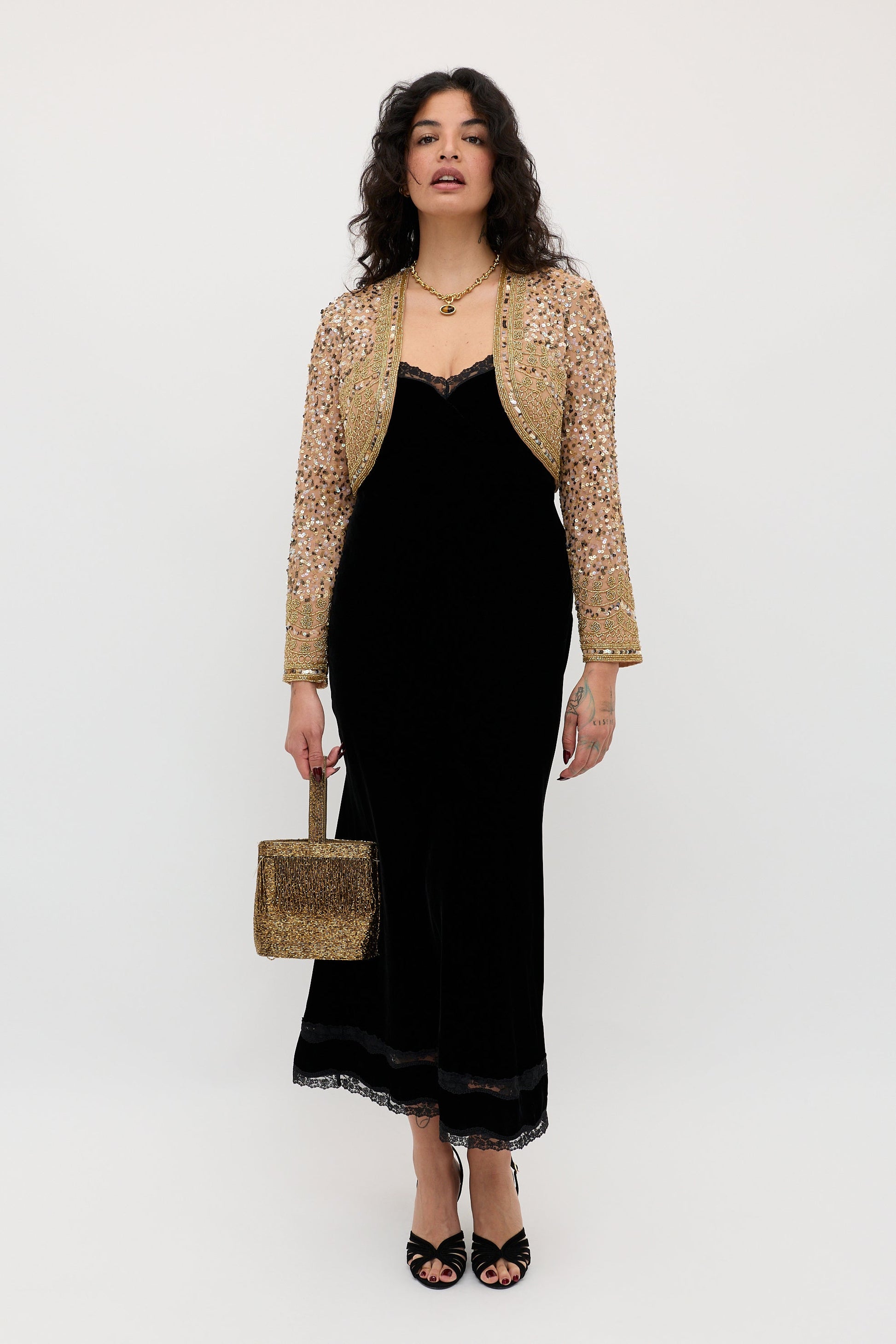 Cliona  -  Art Deco Embellishment Antique Gold