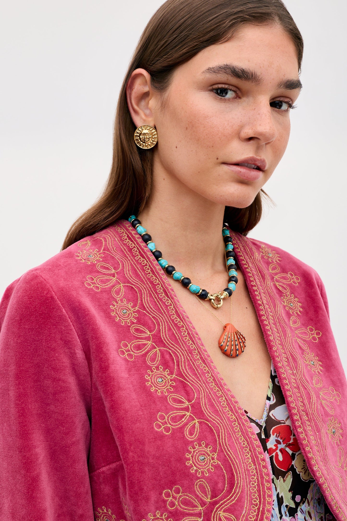 Cliona - Soutache Embroidery Magenta Pink