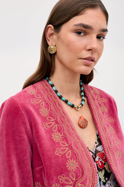 Cliona - Soutache Embroidery Magenta Pink