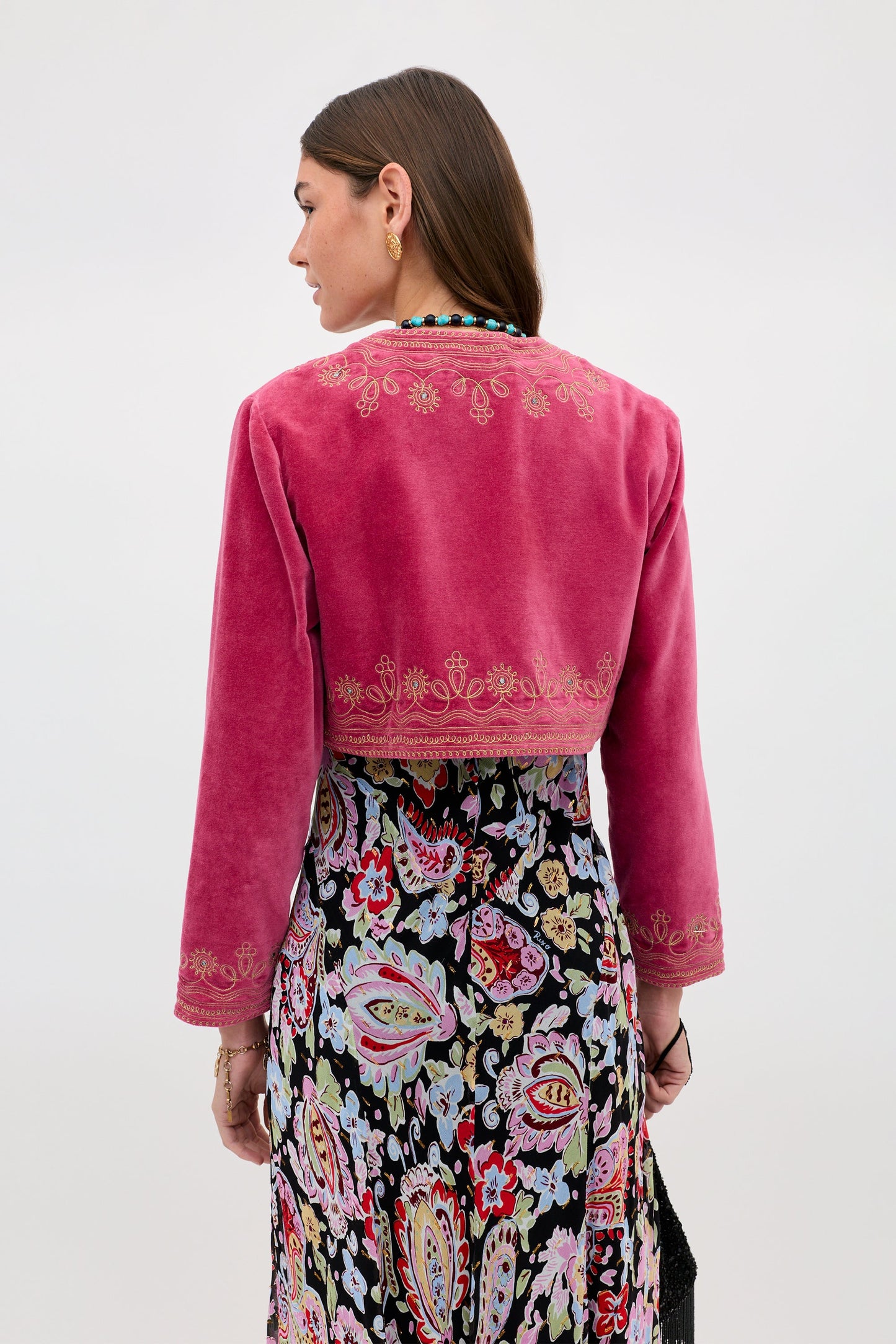 Cliona - Soutache Embroidery Magenta Pink