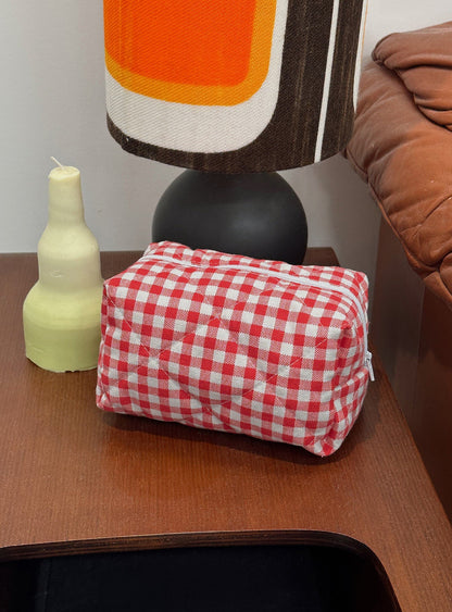 Belize Pouch Red Gingham