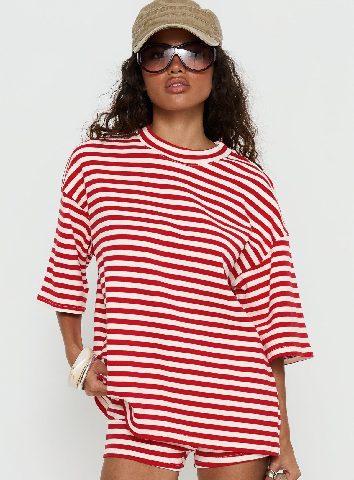 Bryanne Short Sleeve Top Red Stripe
