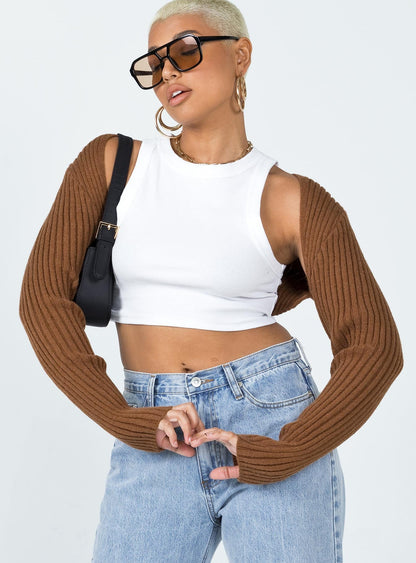 Aytan Bolero Sweater Brown