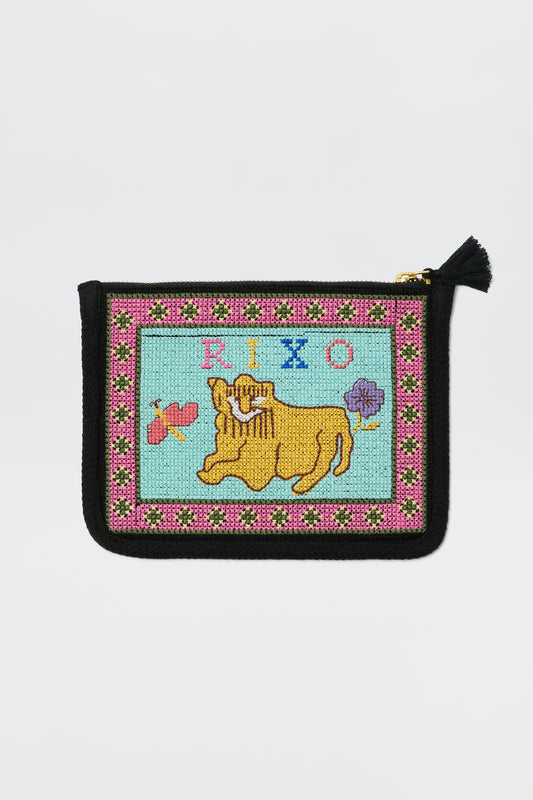 Reiko  -  Mini Leo Cross Stitch Embroidery Charcoal