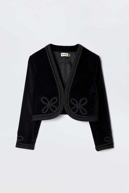 Kesia - Clover Appliqué Black