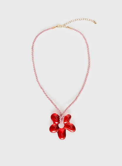 Belvedere Floral Pendant Necklace Pink