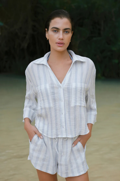 Helena Striped Button Up