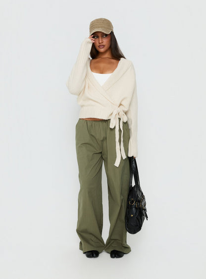 Briee Wrap Cardigan Cream