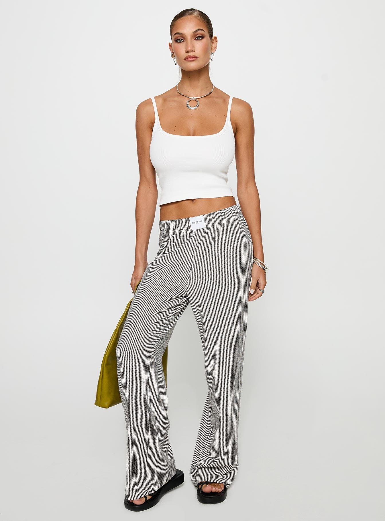 Beach House Pants Black / White Stripe