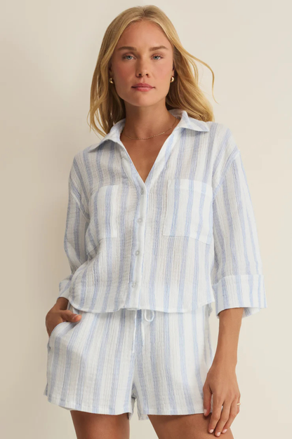 Helena Striped Button Up