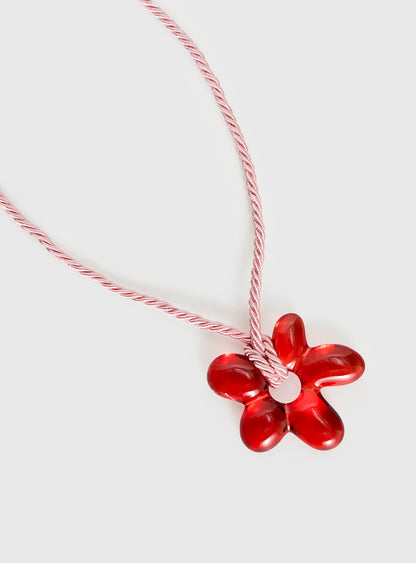 Belvedere Floral Pendant Necklace Pink