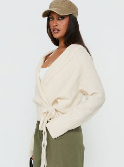 Briee Wrap Cardigan Cream
