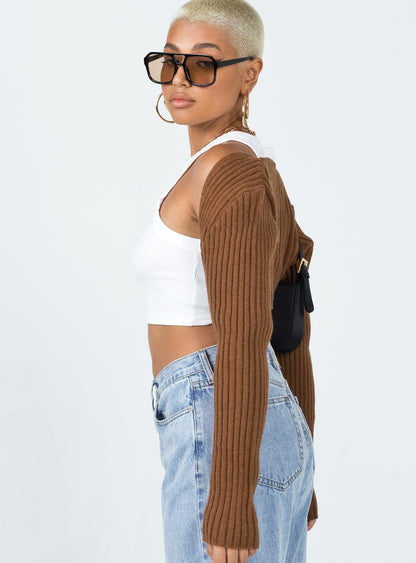 Aytan Bolero Sweater Brown