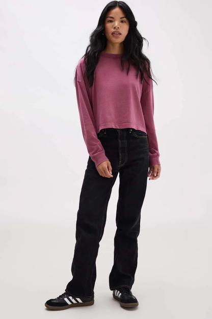 Relaxed Crop Long Sleeve Tee