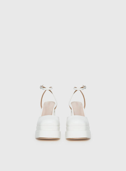 Alto Platform Heels Matte White