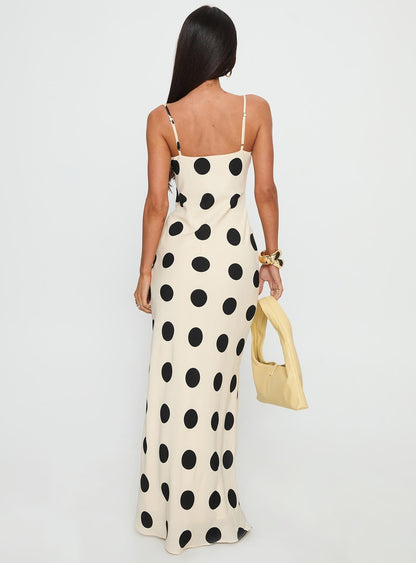 Avienna Maxi Dress Cream / Polka Dot