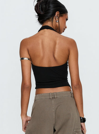 Avrilla Wrap Knit Top Black
