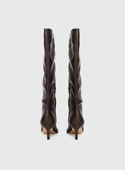 Aminah Knee High Boots Charcoal