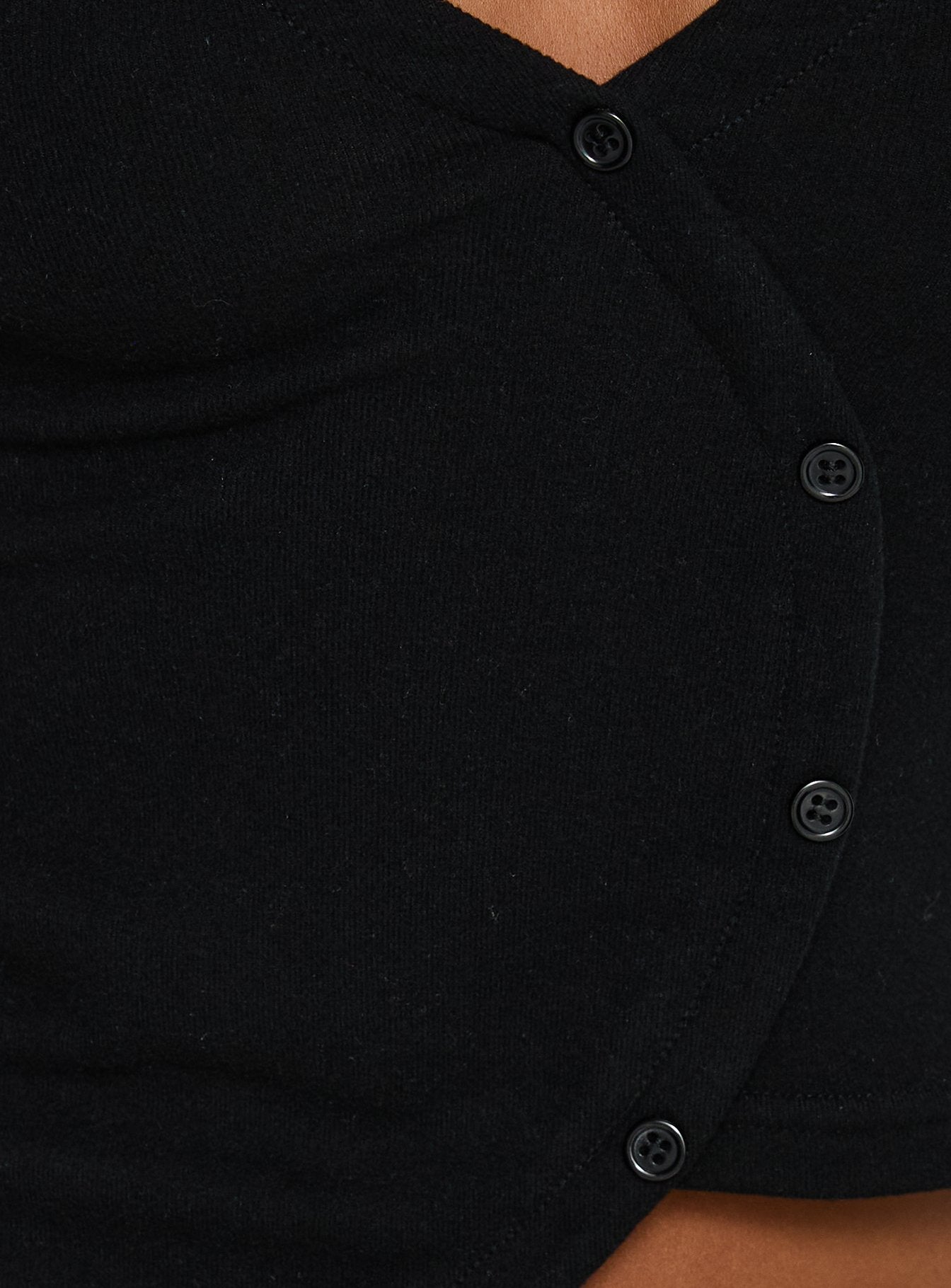 Avrilla Wrap Knit Top Black