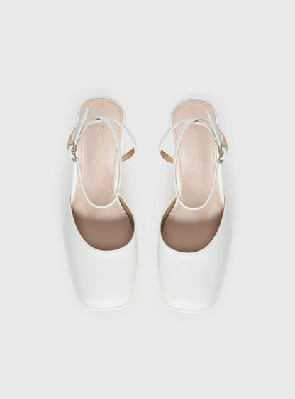 Alto Platform Heels Matte White