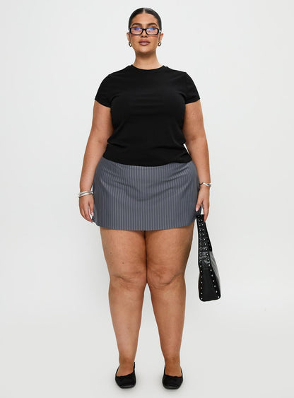 Can't Sleep Skort Charcoal Stripe Curve