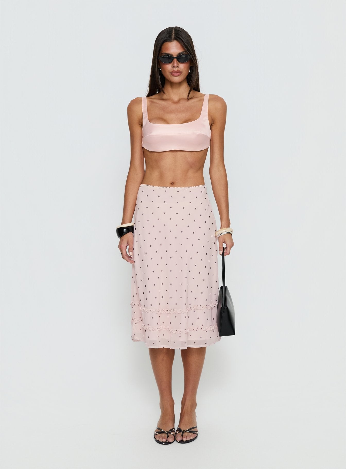 Adeeva Satin Micro Crop Top Pink