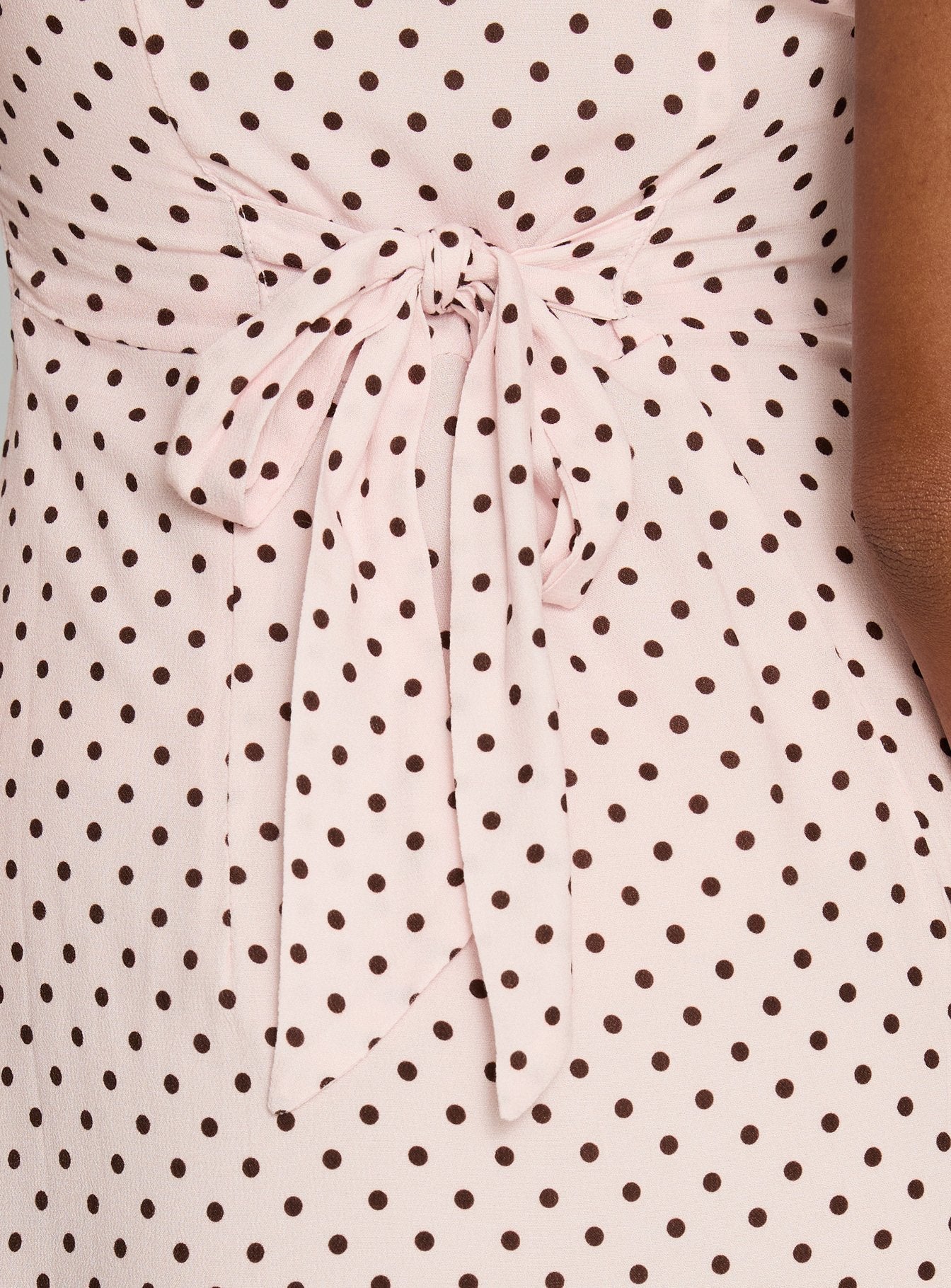 Cannelloni Mini Dress Pink / Brown Polka Dot