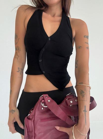 Avrilla Wrap Knit Top Black