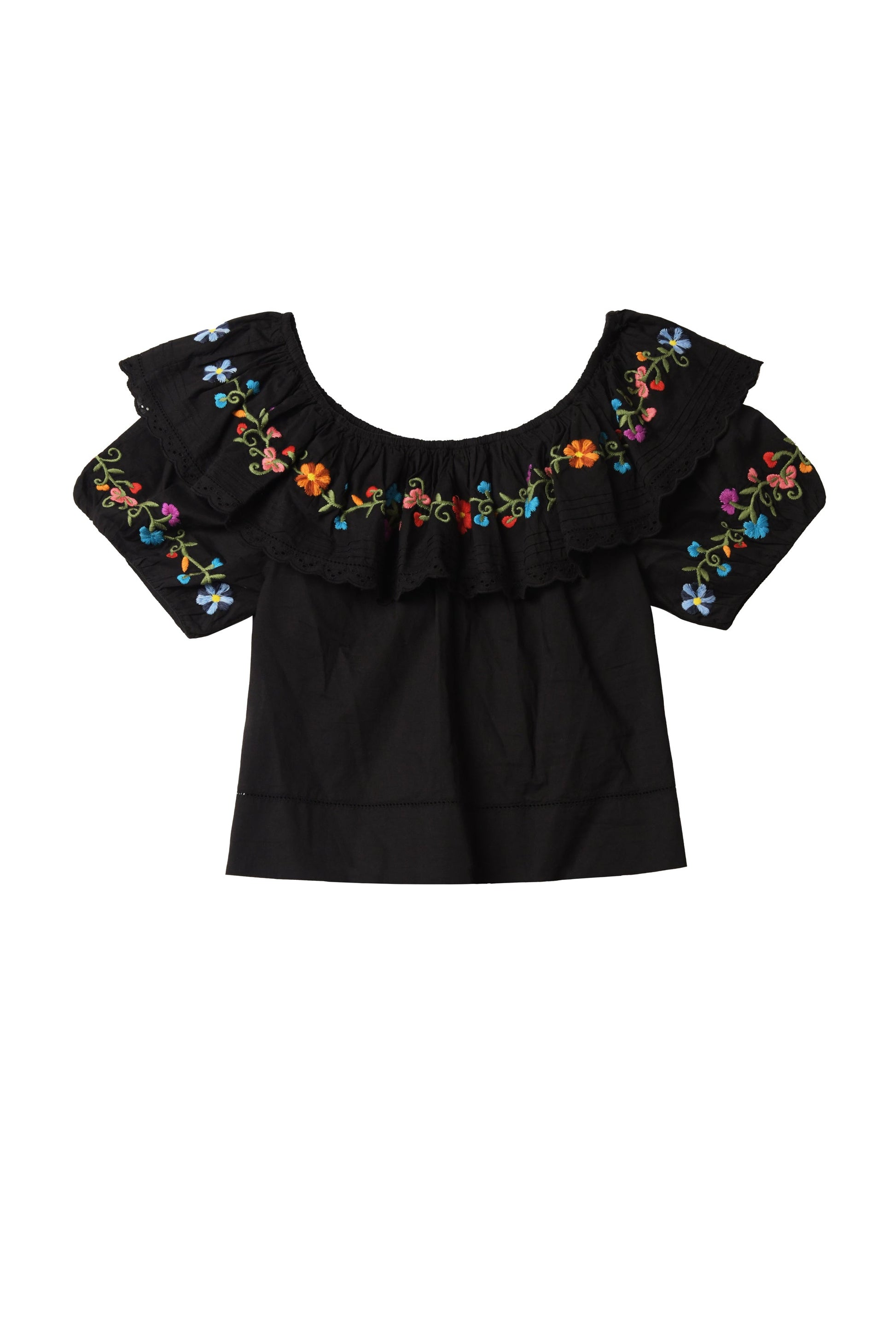 Lisette - Ombre Floral Embroidery Black