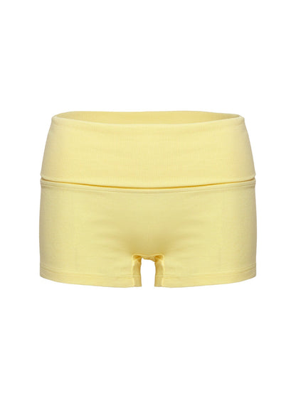 Baseline Low Rise Rib Shorts Yellow