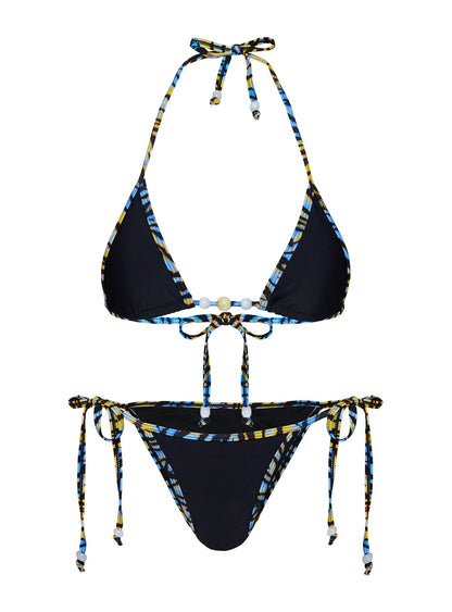 Beasley Tie Side Bikini Bottoms Black / Zebra