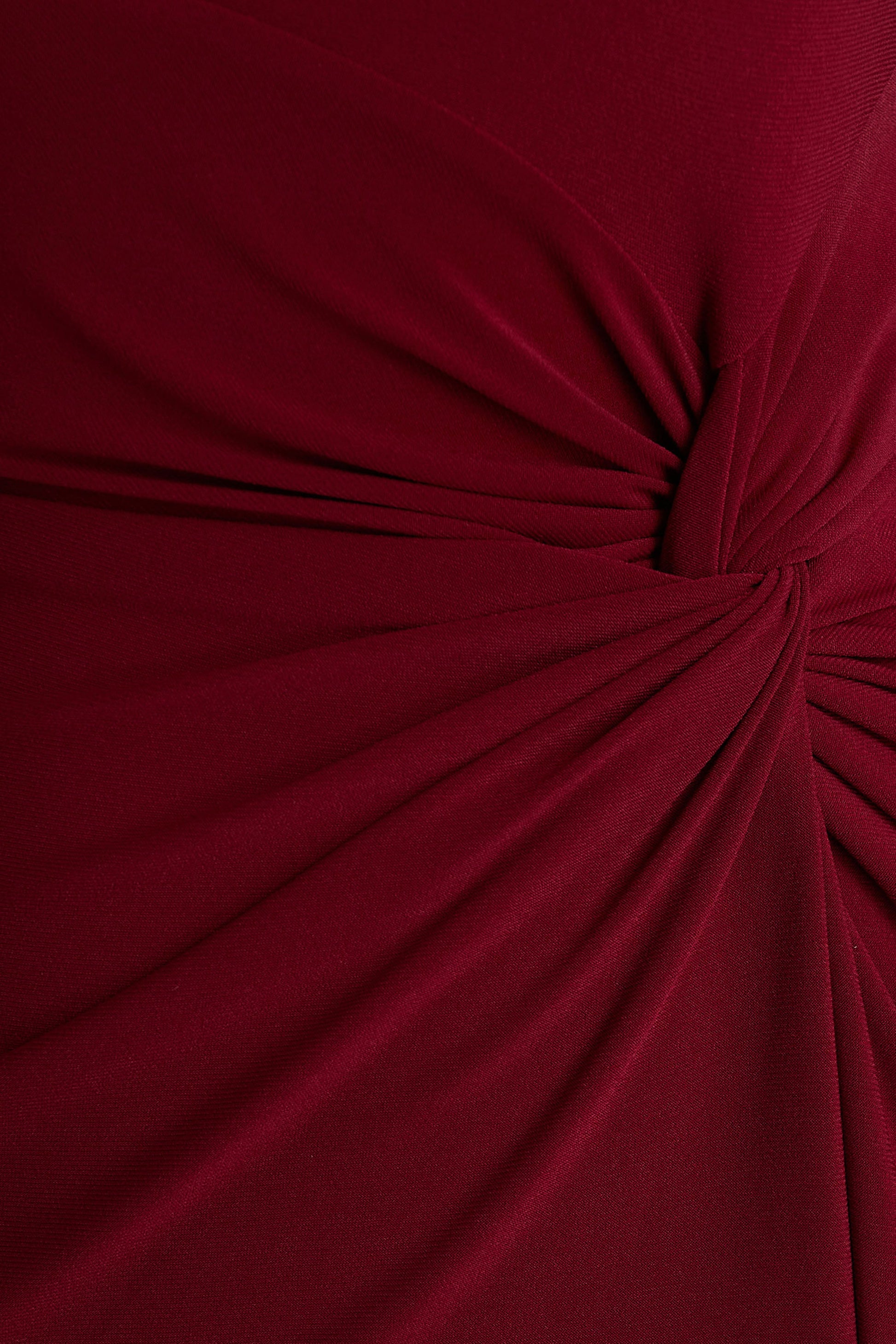 Claretta | Berry Square Neck Twisted Maxi Dress With Cape Sleeves