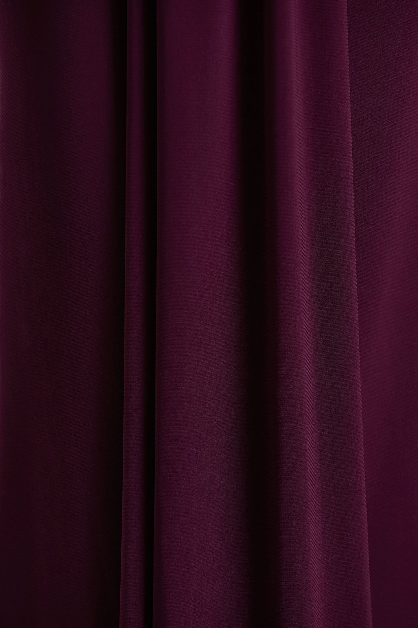 Flashy | Burgundy Plunge-Neck Maxi Dress With Ruched Detailing