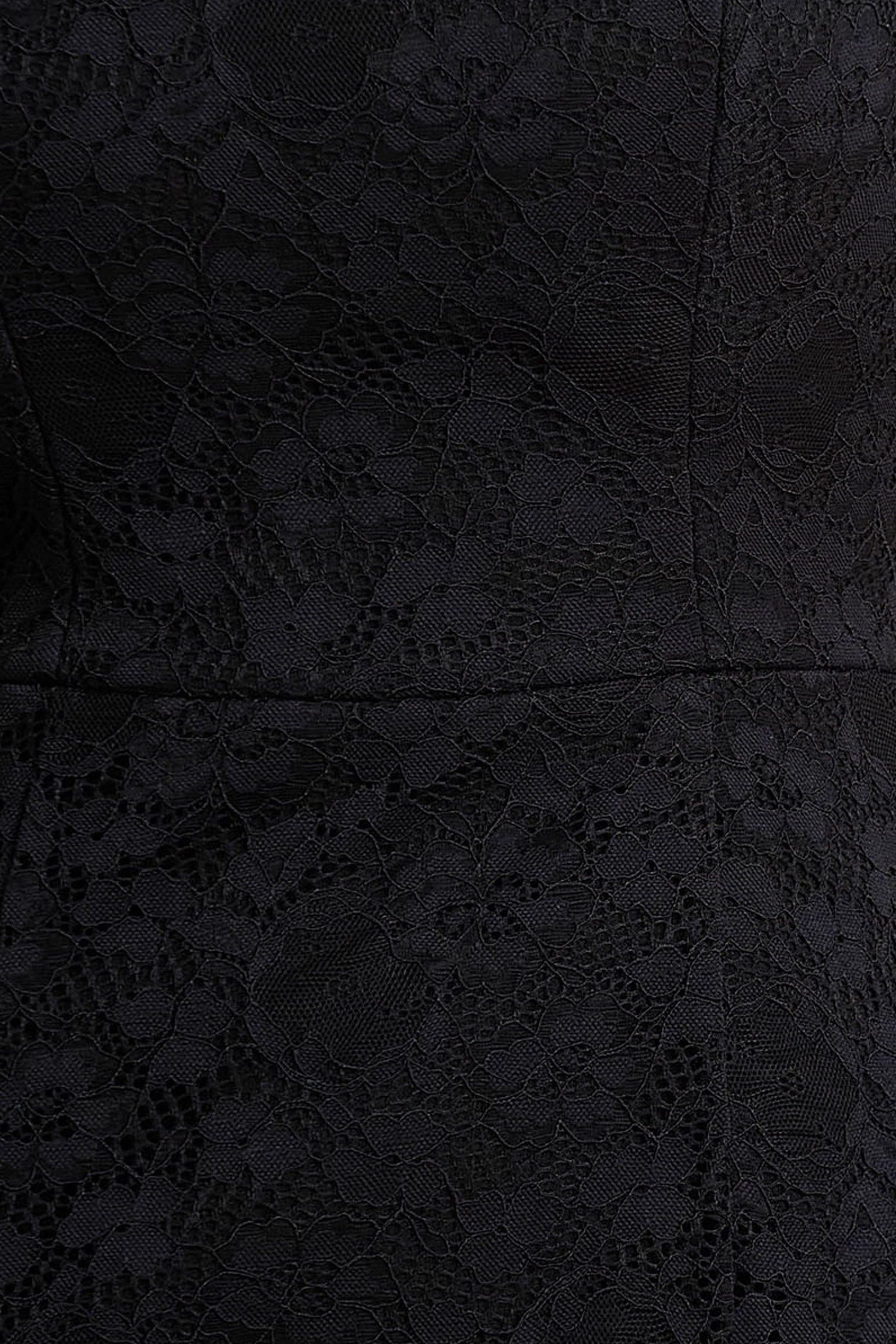 Alissa | Black Lace Square-Neck Midi Dress