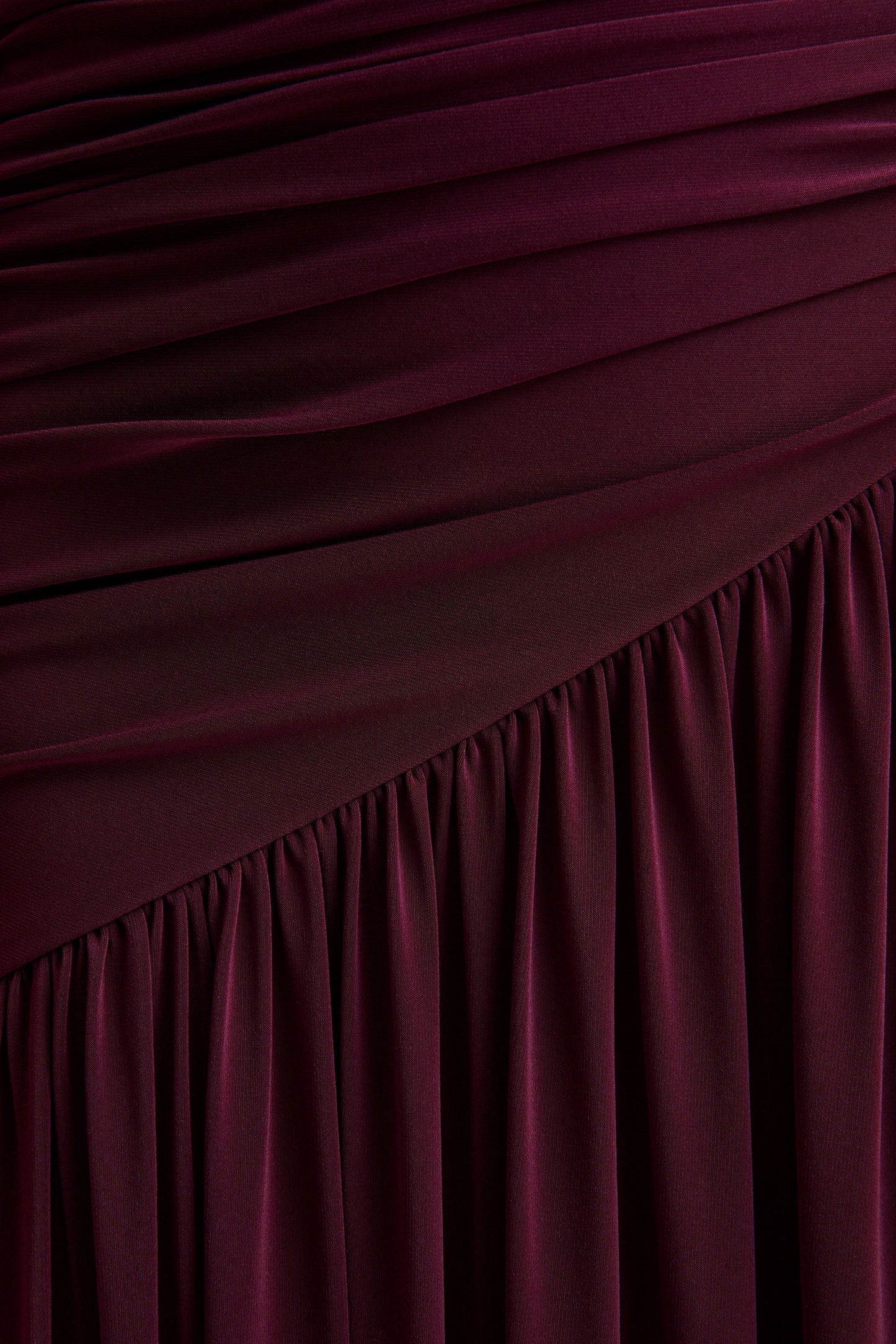Bexley | Dark Plum Bardot-Neck Maxi Dress With Mesh Sleeves
