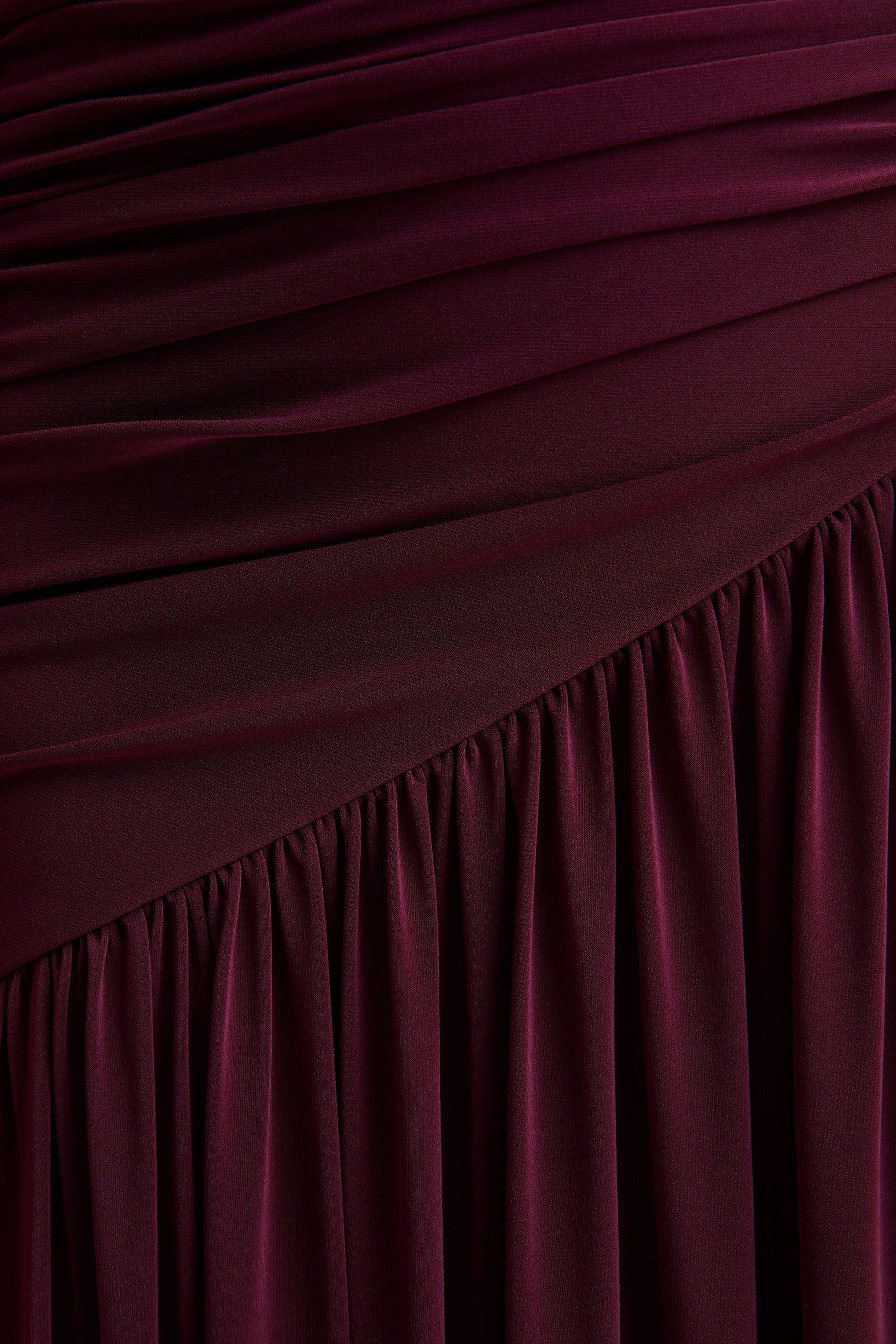 Bexley | Dark Plum Bardot-Neck Maxi Dress With Mesh Sleeves