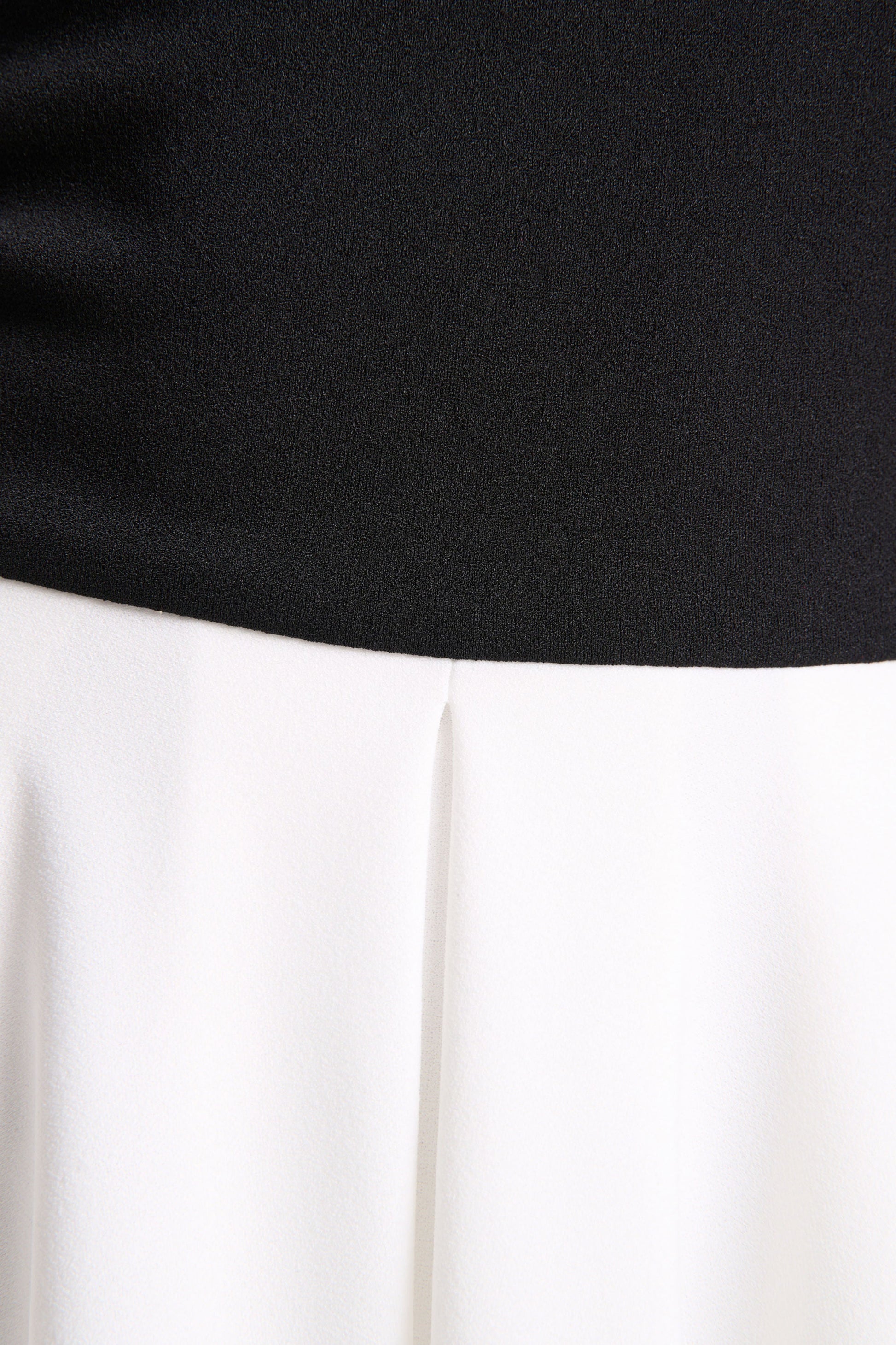 Frederica | Black And White Bardot-Neck Midi Dress