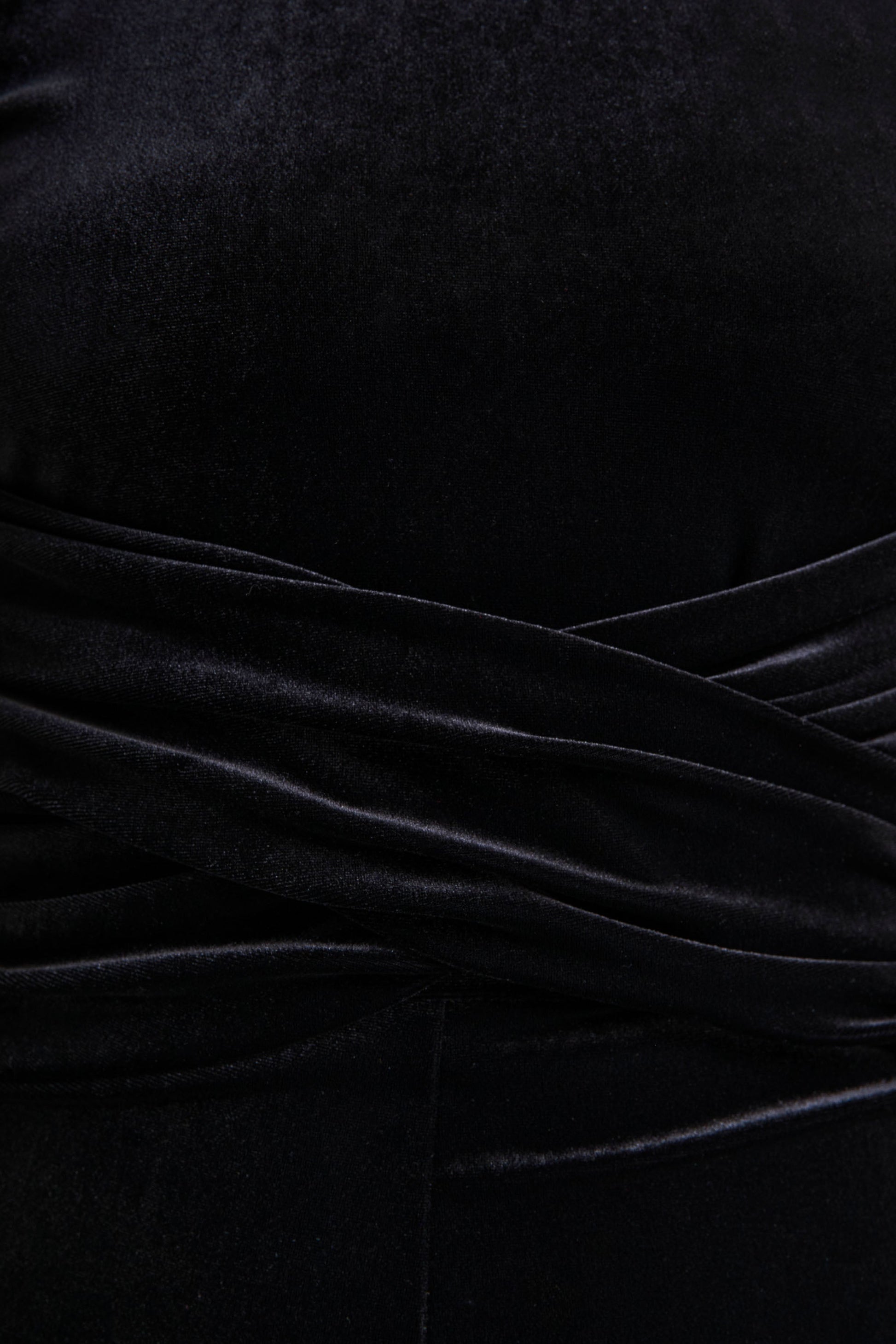 Madalina | Black High-Neck Jumpsuit With Scarf-Detail