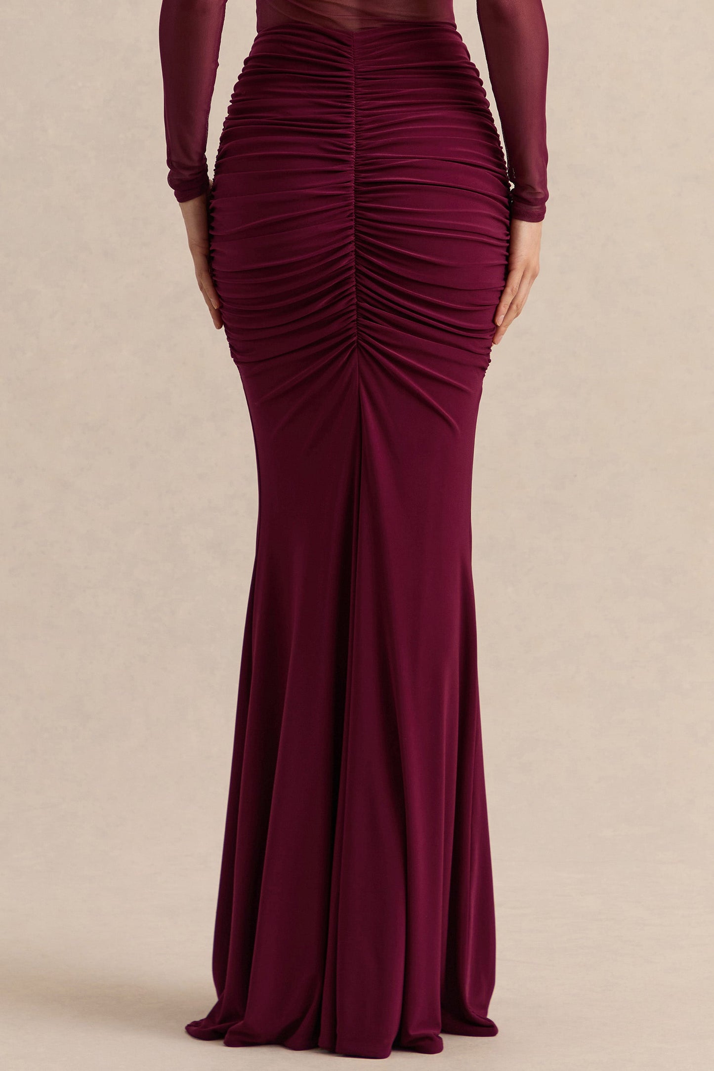 Iskra | Burgundy Extreme Ruffled Maxi Skirt