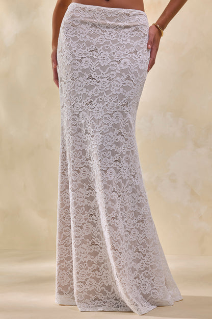 Lunisse | White Lace Maxi Skirt