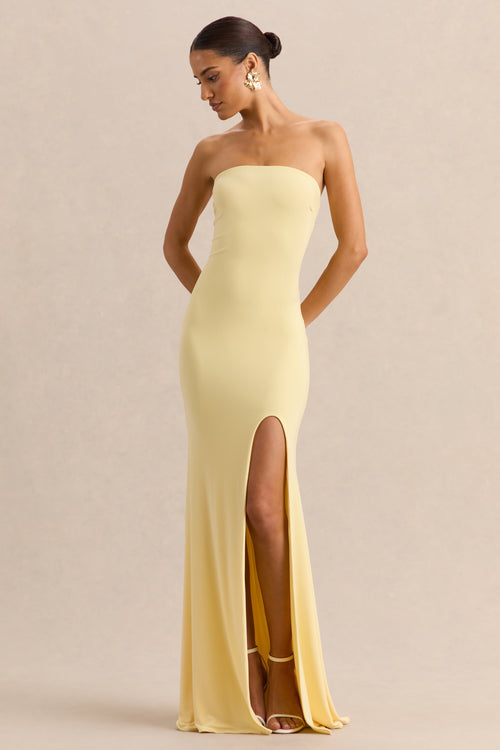 Melva | Lemon Bandeau Maxi Dress